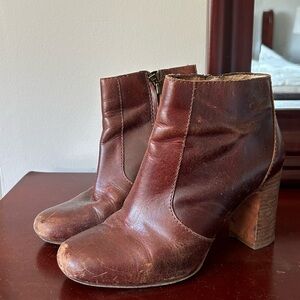 Madewell brown leather booties